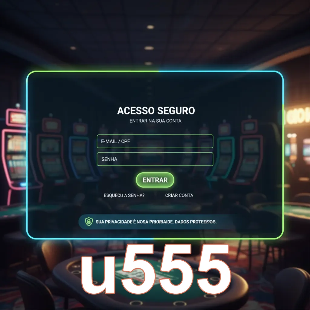 Tela de login do u555 com opções de acesso seguro.