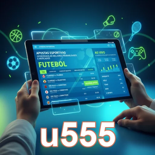 Tela do aplicativo u555 com opções de apostas esportivas.