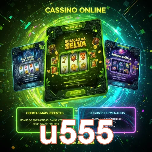 Interface do cassino online com destaque para jogos no u555.