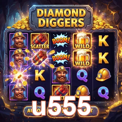 Jogo Diamond Diggers disponível no u555, com gráficos vibrantes.