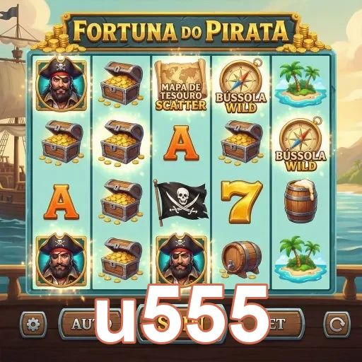 Jogo 'Fortuna do Pirata' no cassino online u555 com tesouros.