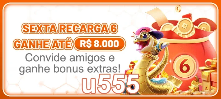 Promoção de bônus de recarga no u555 com dragão dourado.