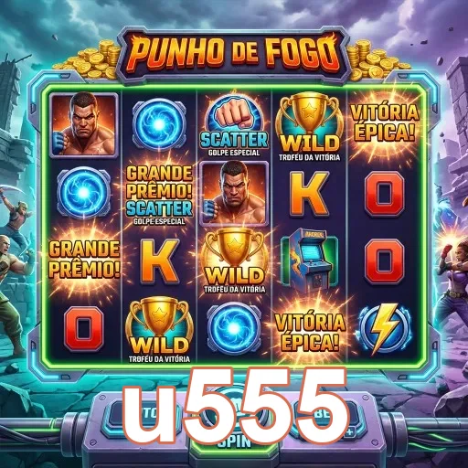 Tela do jogo 'Punho de Fogo' da u555 em destaque.