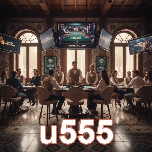 Jogadores interagem em mesa de cassino ao vivo da u555.